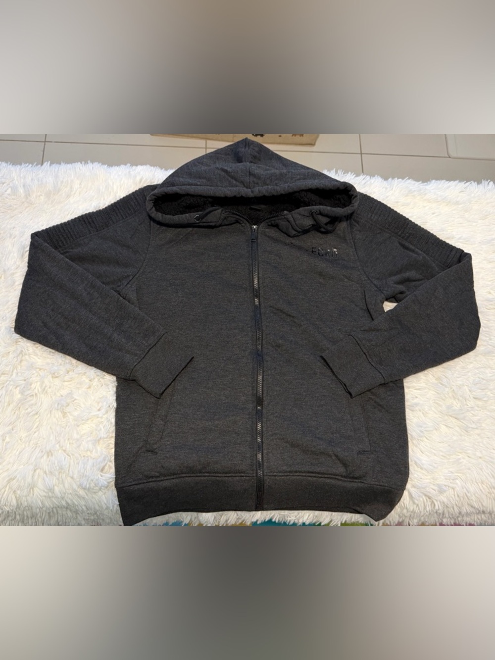 ZeroXposur Gray Sherpa-Lined Zip Hoodie